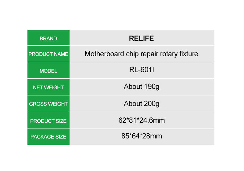 Holder de placa rotativo RL-601i - Motherboard mini rotating fixture