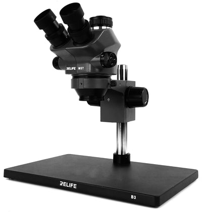 M5T-B3 trinocular microscope 50X (Black) + 144 LED ring - Trinocular Microscope